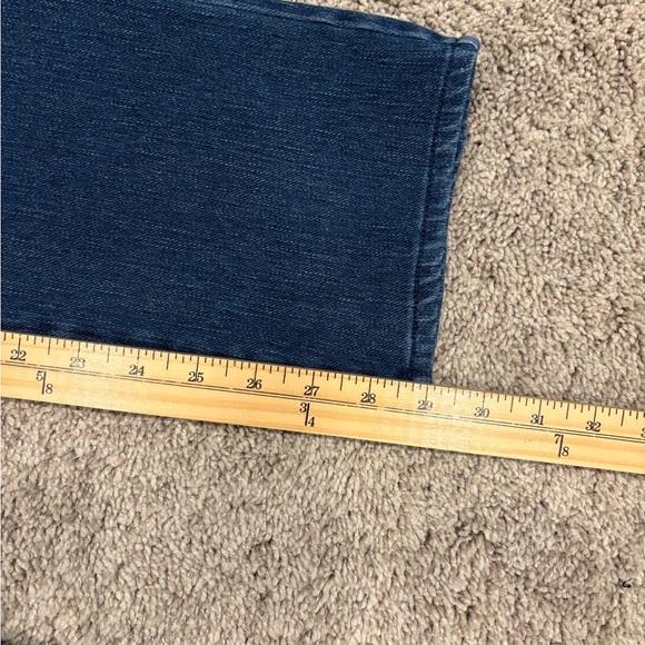 Coldwater Creek knit stretch straight denim pull on jeans size 16 blue pockets - Picture 6 of 7
